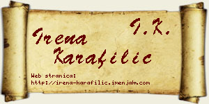 Irena Karafilić vizit kartica